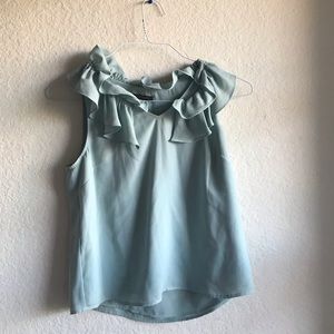Ruffled teal blouse!!
